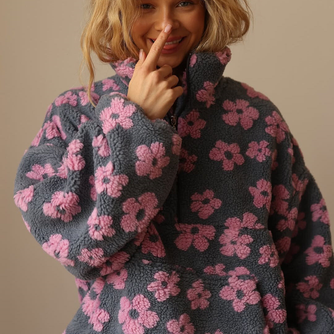 Maisy - Pull oversize fleuri doux