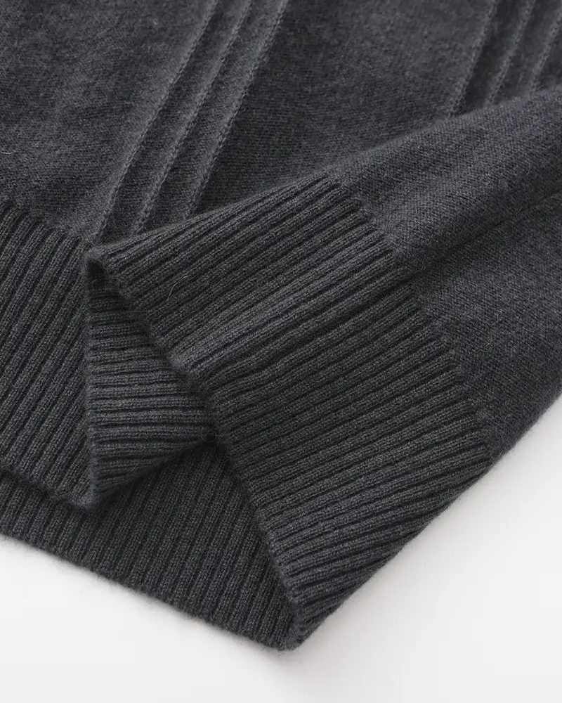 100% Cashmere Ribbed Half Zip Old Money