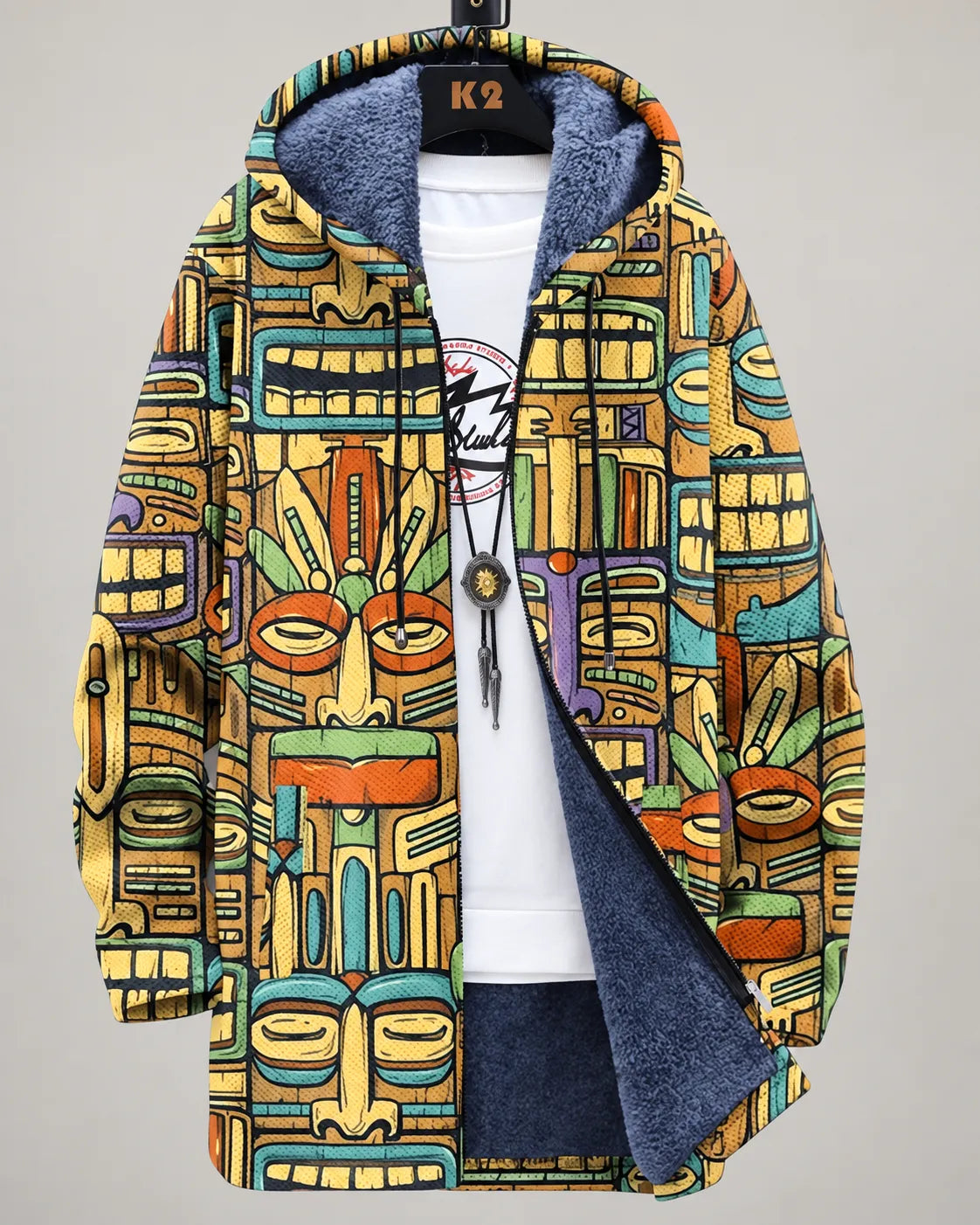 Veste à capuche Paloma en mosaïque colorée