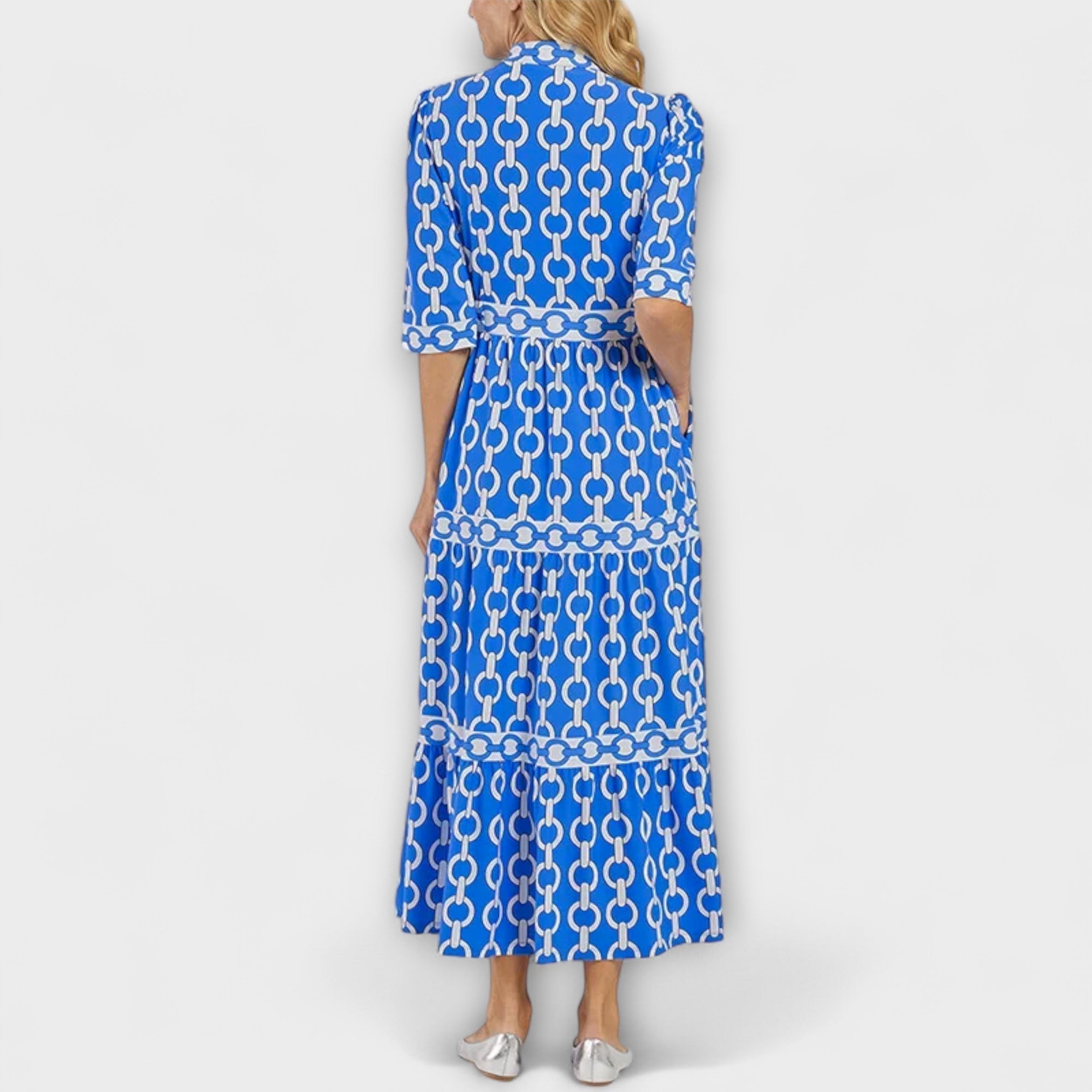 Sophia - Robe Midi à Motif Chaîne