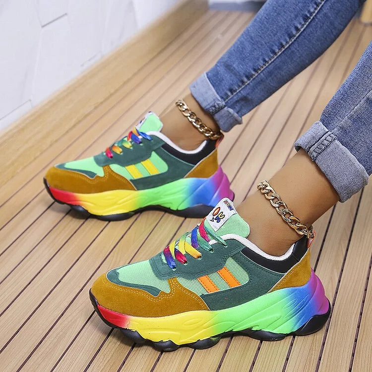 Baskets colorées Isolina confort Danoir Paris, chaussures basses au design multicolore