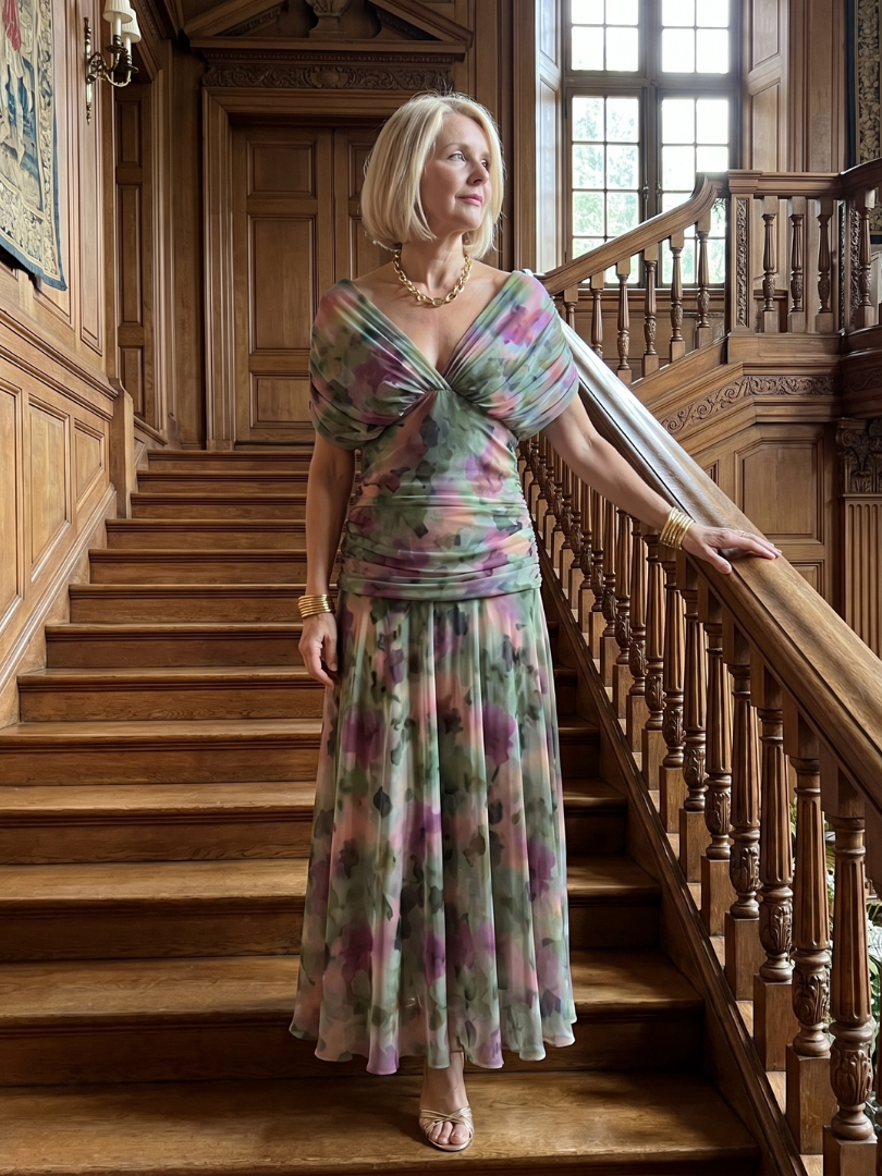 Calen | Robe longue midi épaules dénudées