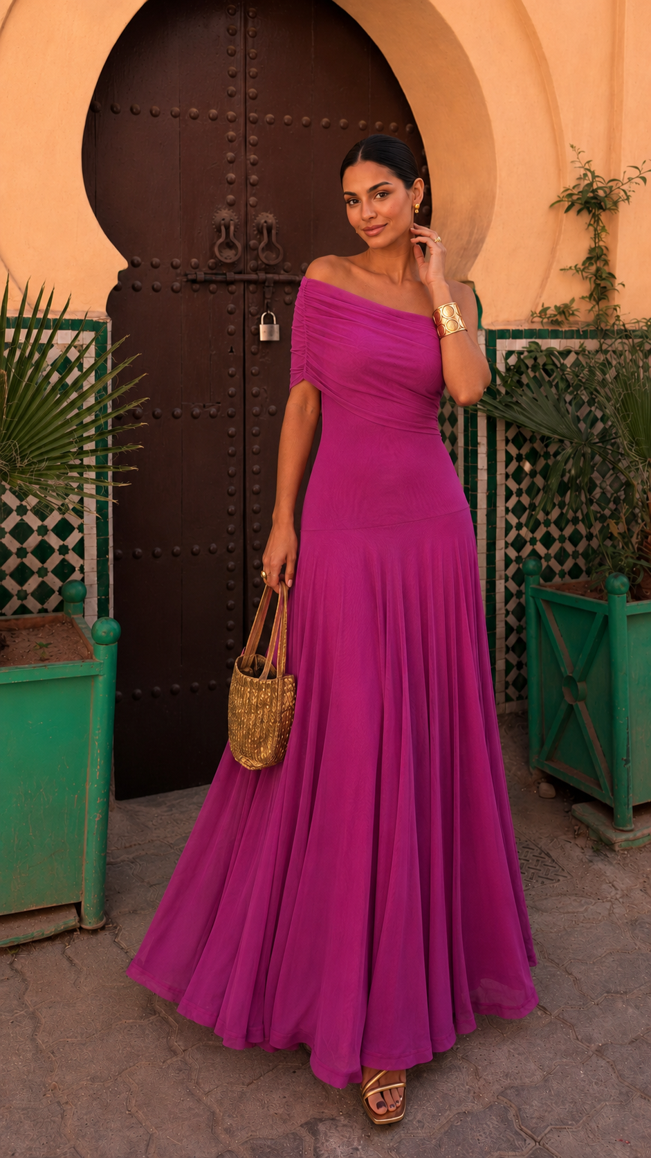 Robe Toledo en fuchsia