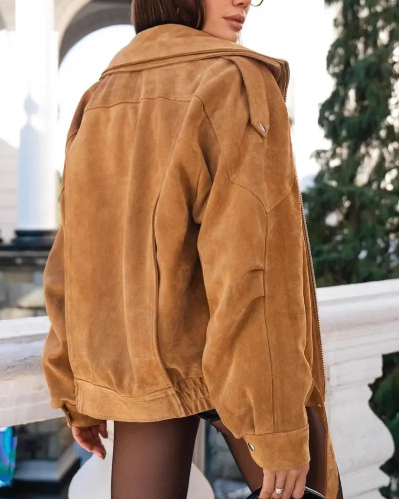 Vintage Suede Drape Jacket Old Money Women