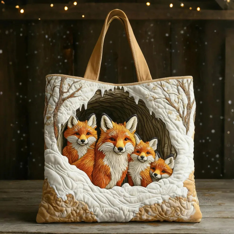 Famille de renards douillets | Sac à bandoulière matelassé fait à la main