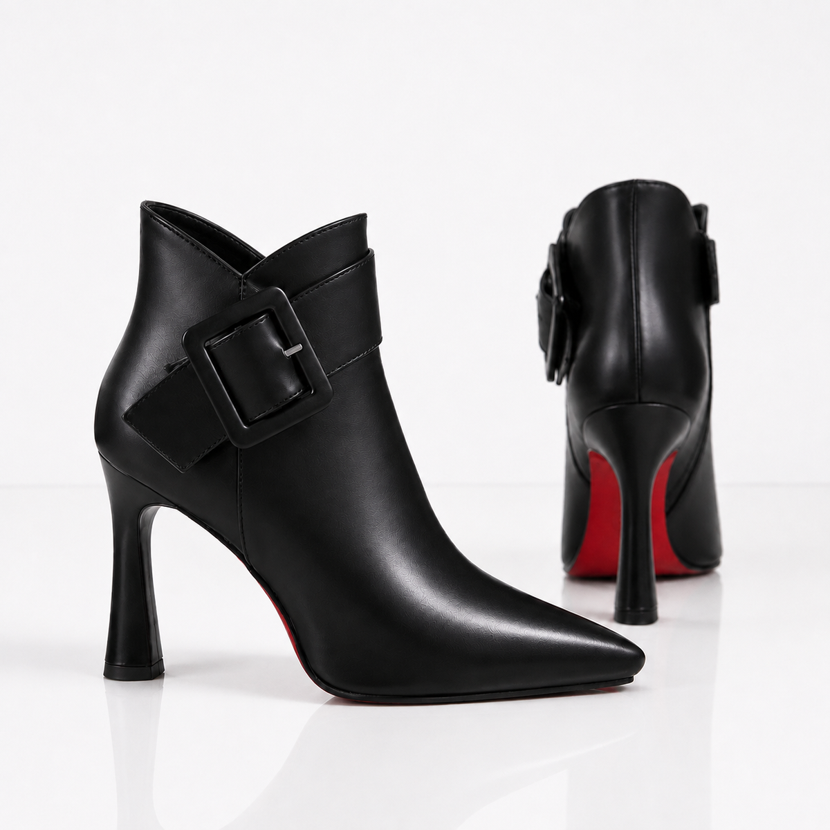 Bottines à boucle Monroe noires Danoir Paris vues de côté