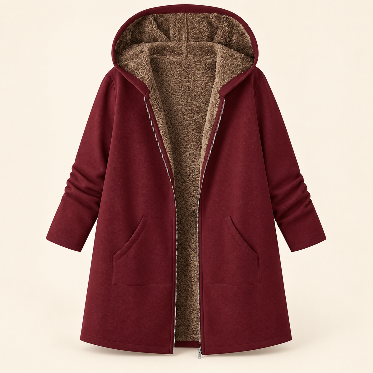 Evelyn™ | Manteau à capuche douillet en sherpa