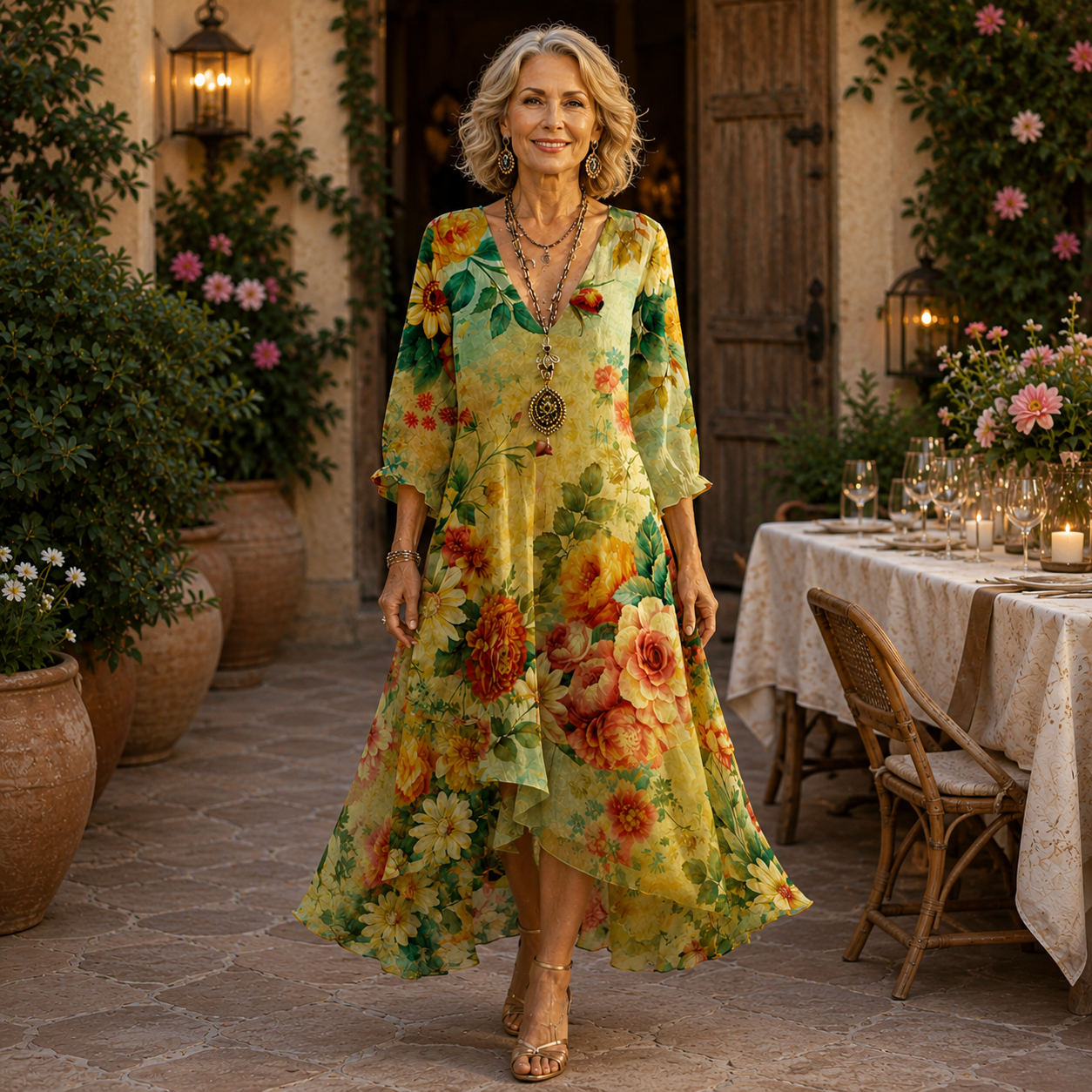 Janessa | Robe midi florale sans effort 🌿