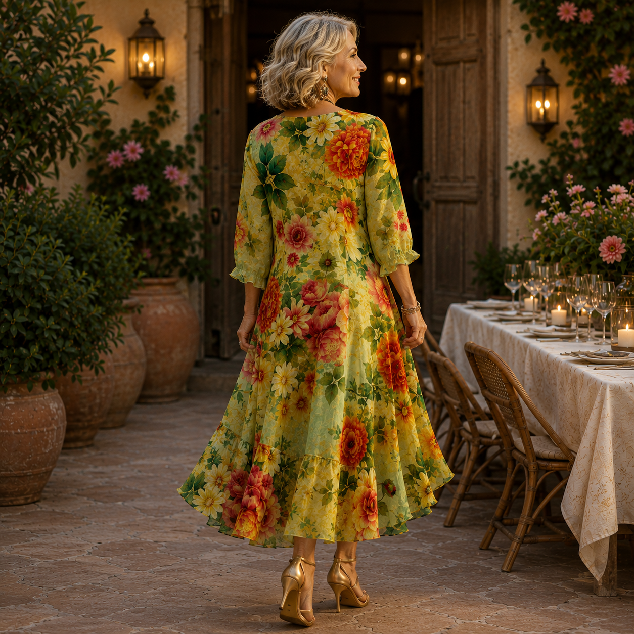 Janessa | Robe midi florale sans effort 🌿
