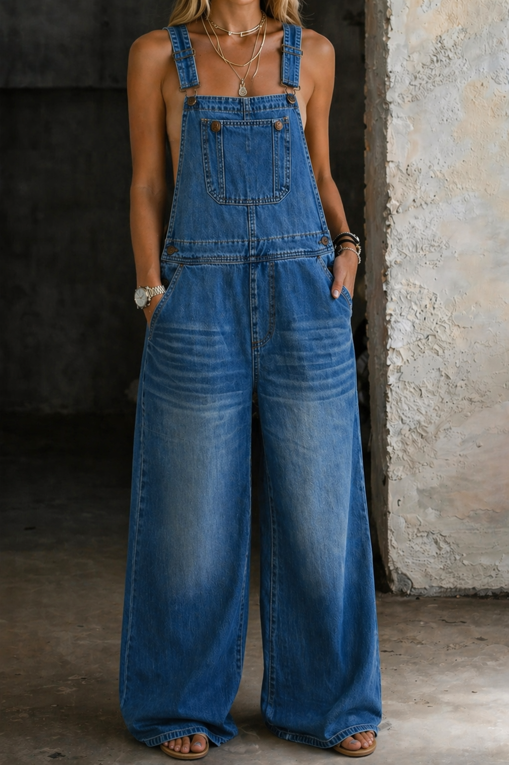 Harper | Salopette en jean à taille élastique