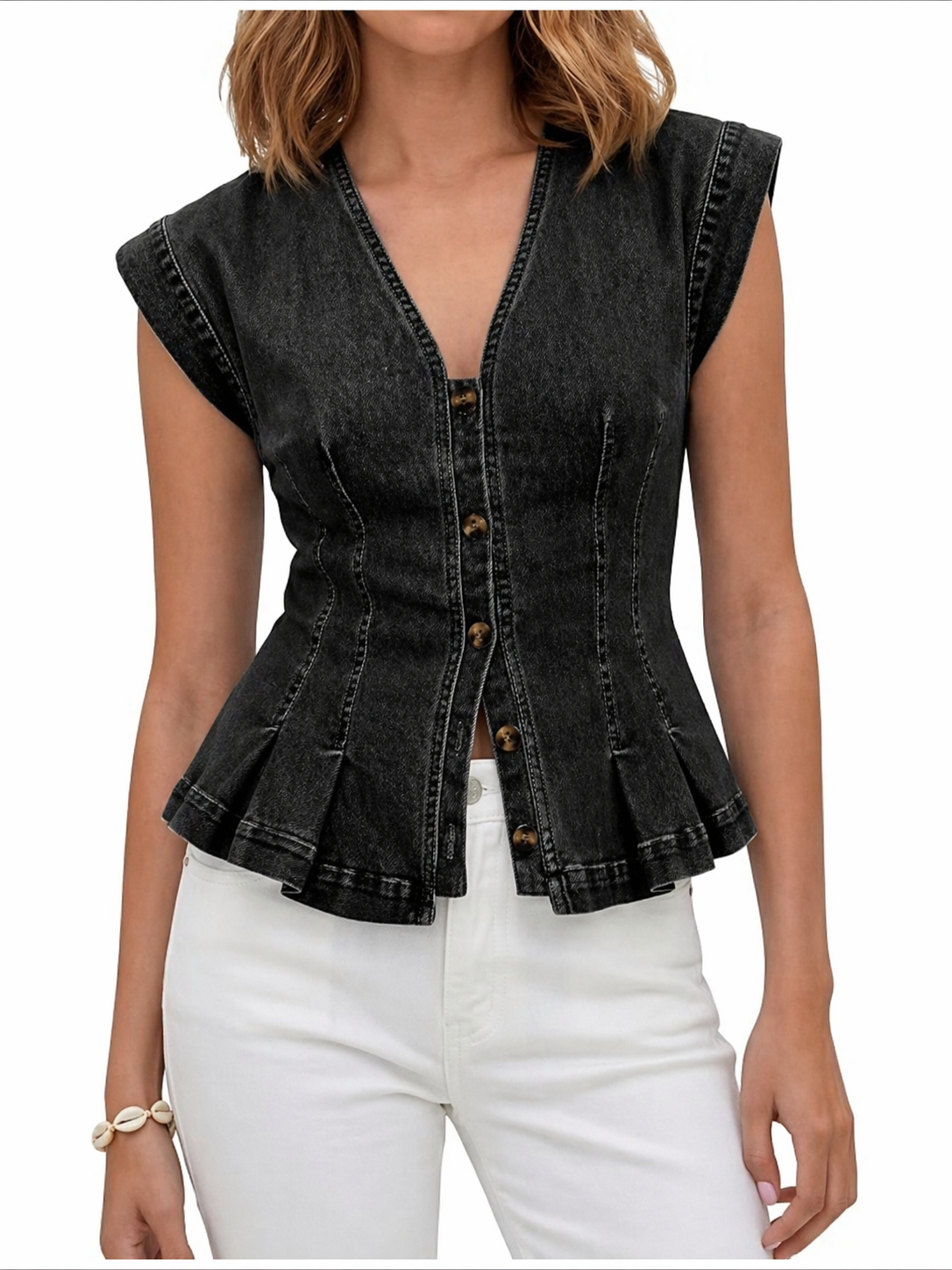 Viera | Top en jean en V
