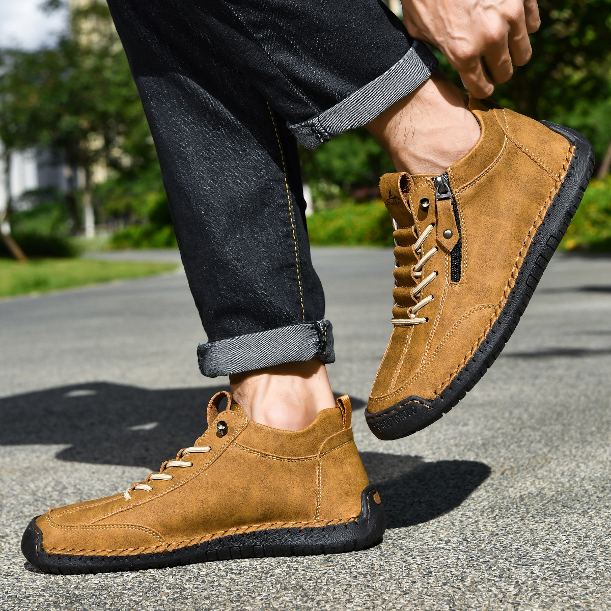 Danoir Paris™ | Chaussures Homme en Nubuck Zippées