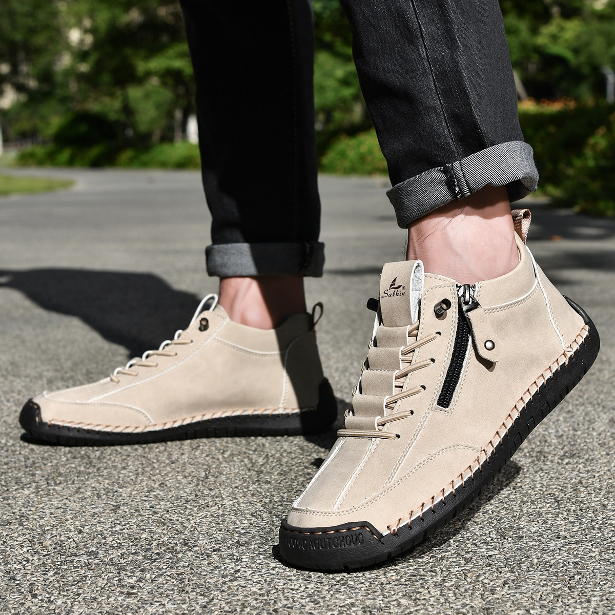 Danoir Paris™ | Chaussures Homme en Nubuck Zippées