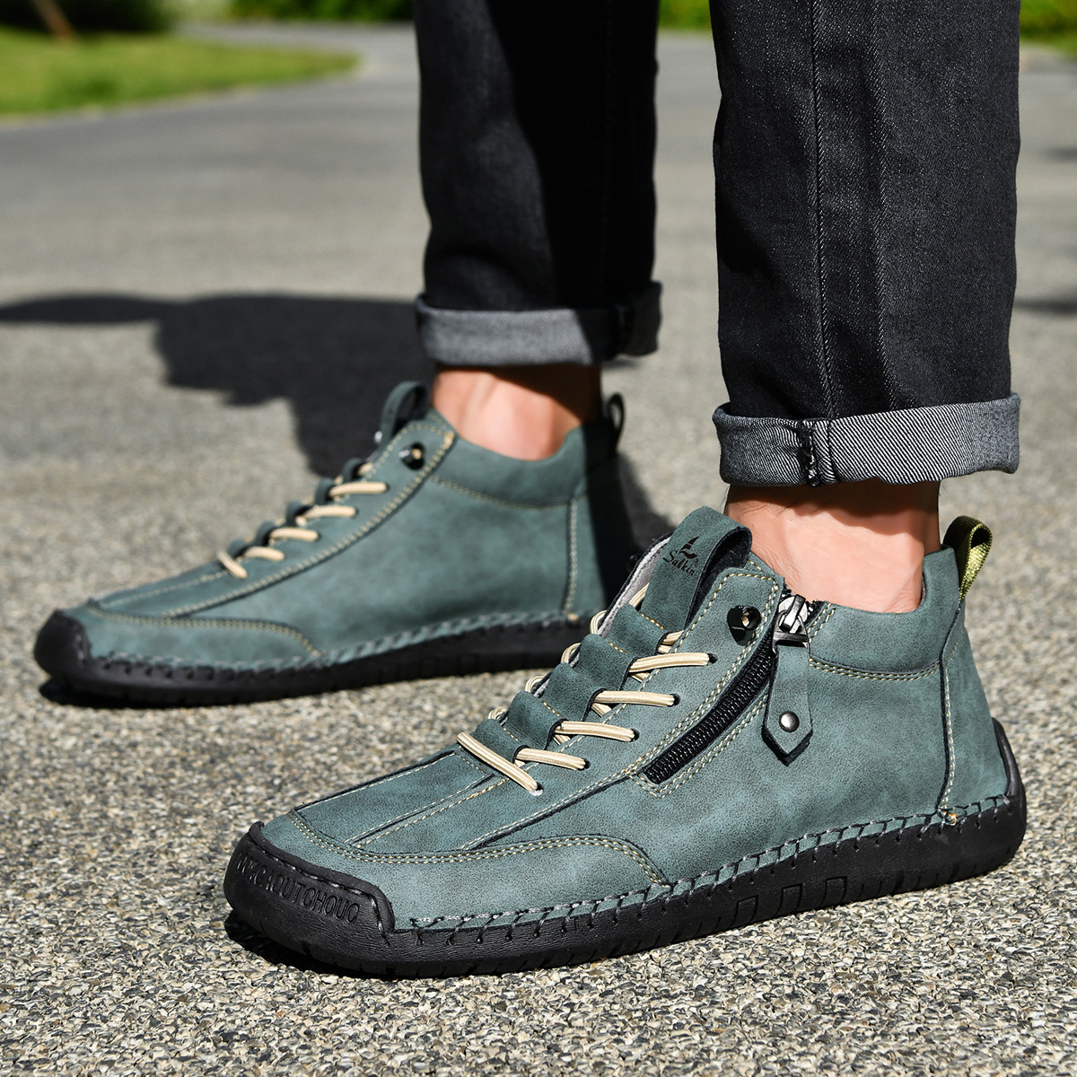 Danoir Paris™ | Chaussures Homme en Nubuck Zippées
