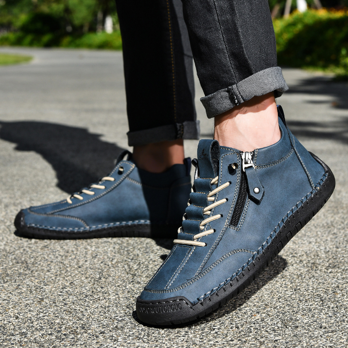 Danoir Paris™ | Chaussures Homme en Nubuck Zippées