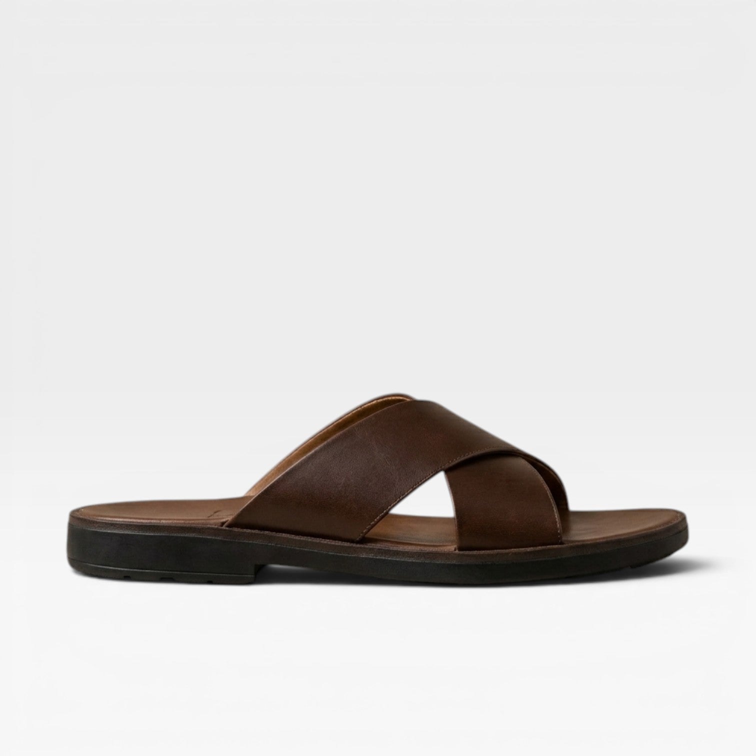 Sandales en cuir à brides croisées pour hommes – Style d'été confortable à enfiler