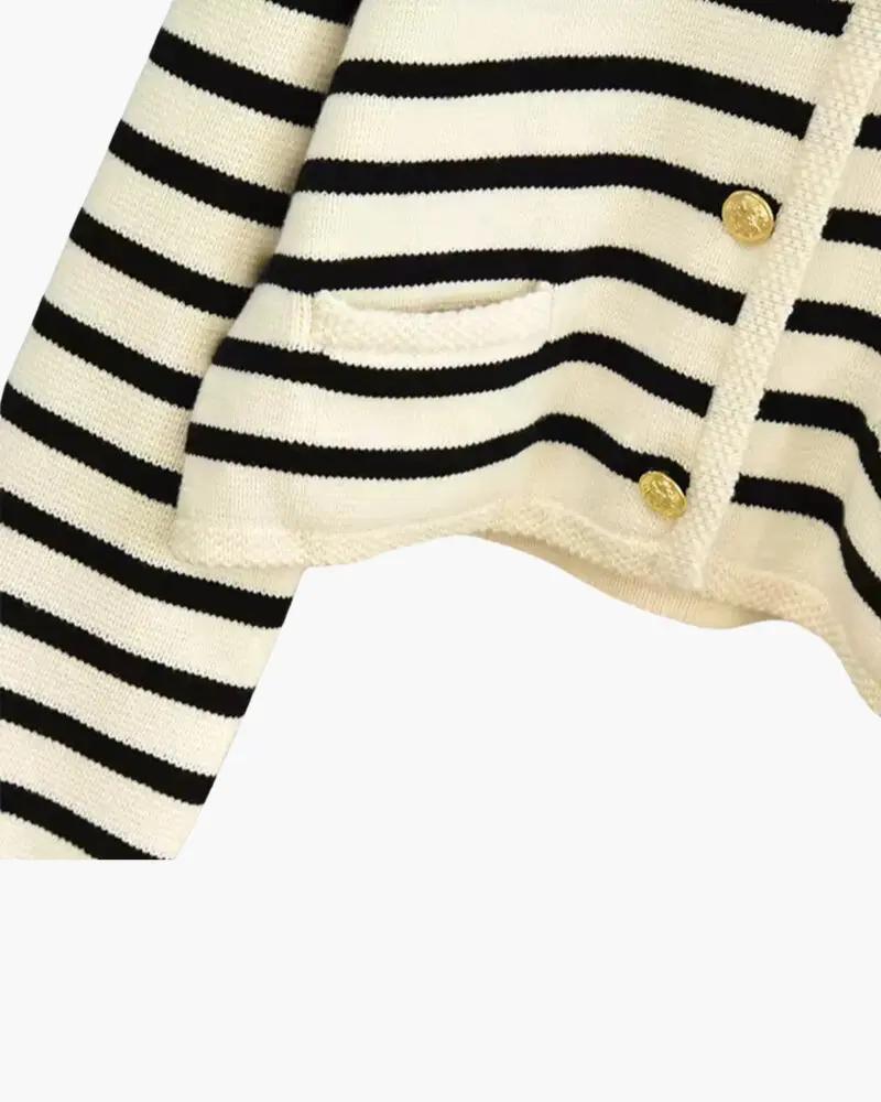 Premium Striped Wool Vest Old Money Women