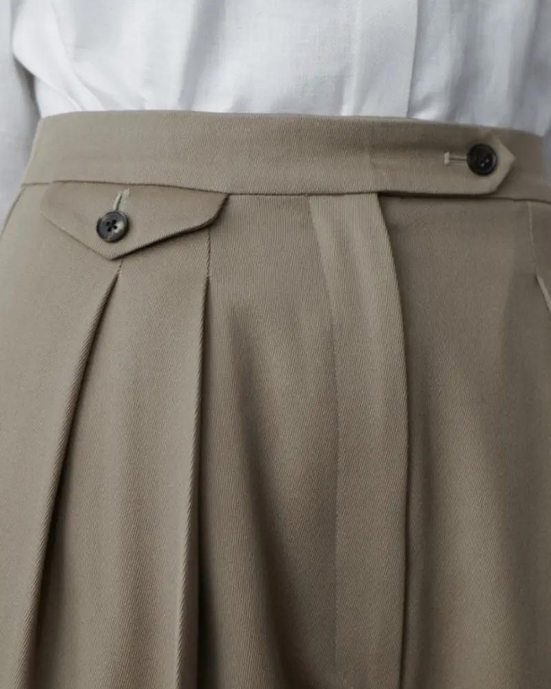 Woolen Oversized Pantalon Old Money Women