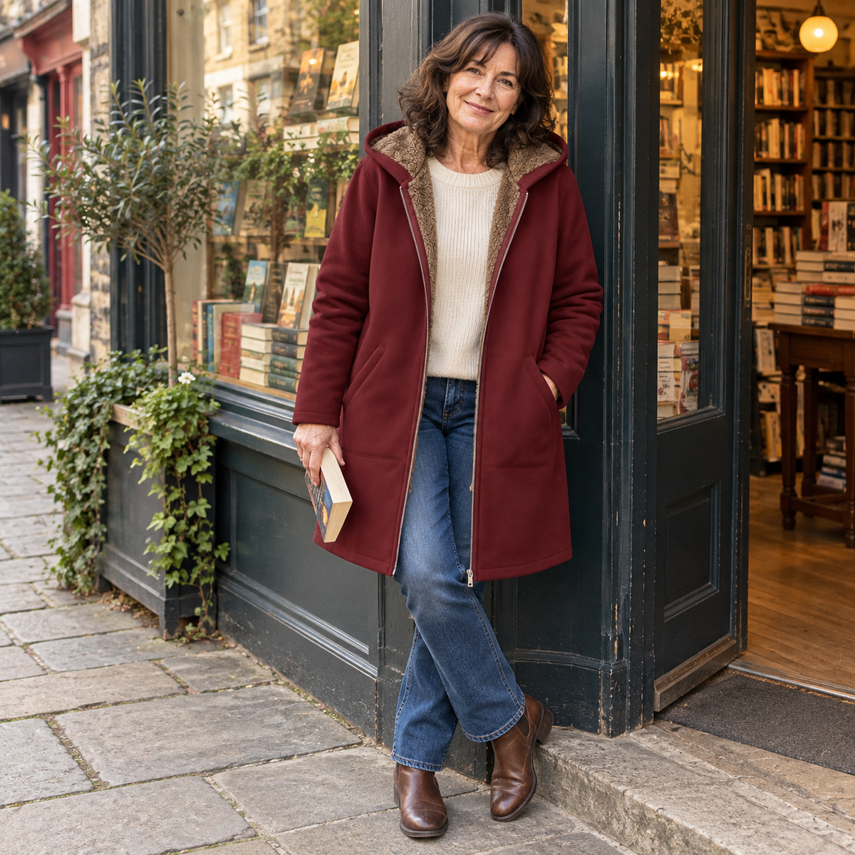 Evelyn™ | Manteau à capuche douillet en sherpa