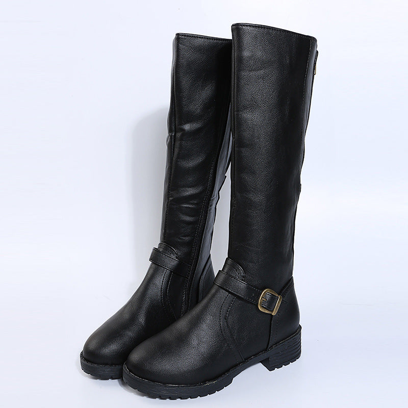 Bottes Wendy hautes en cuir noir de Danoir Paris, style élégant avec talon épais, pour femme.