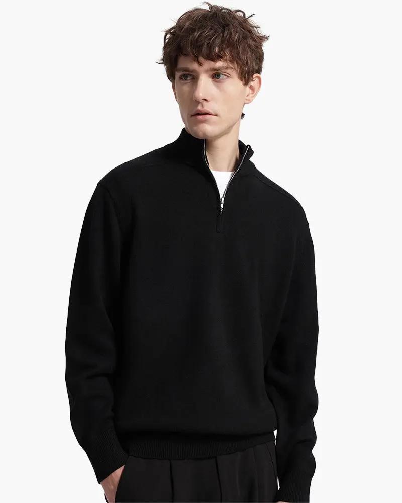 100% Merino Wool Zip Up Old Money