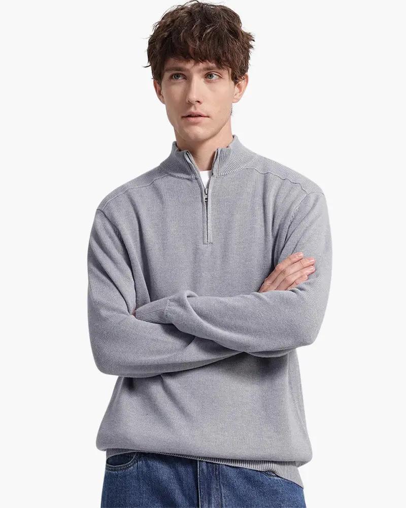 100% Merino Wool Zip Up Old Money