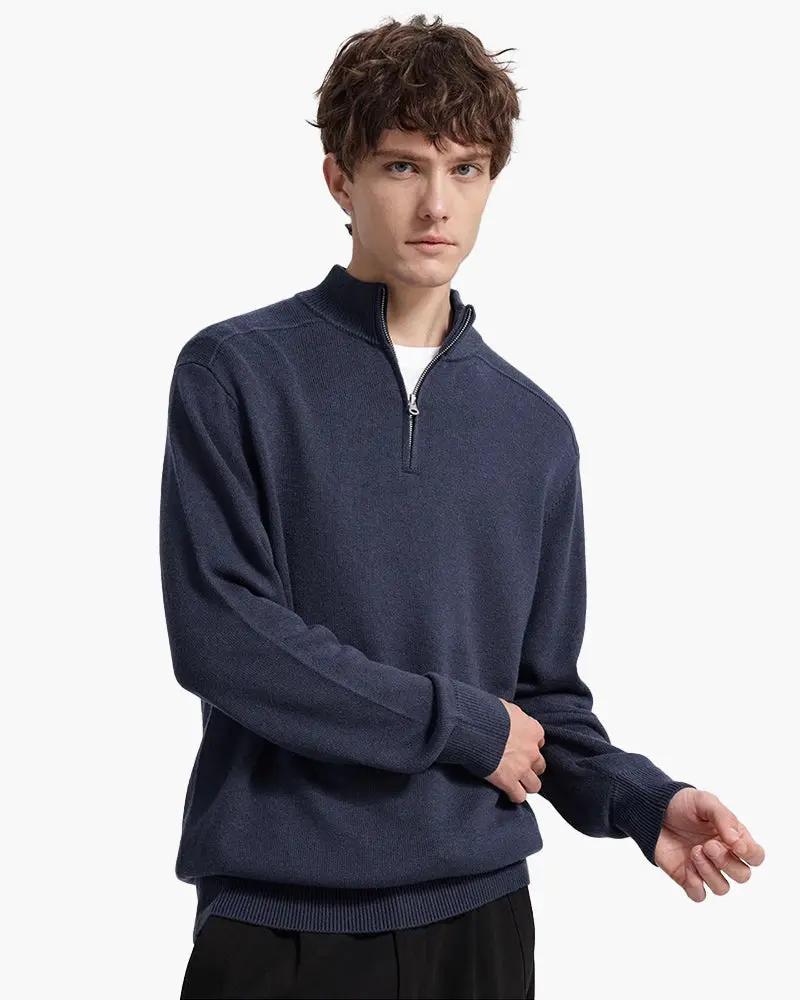 100% Merino Wool Zip Up Old Money
