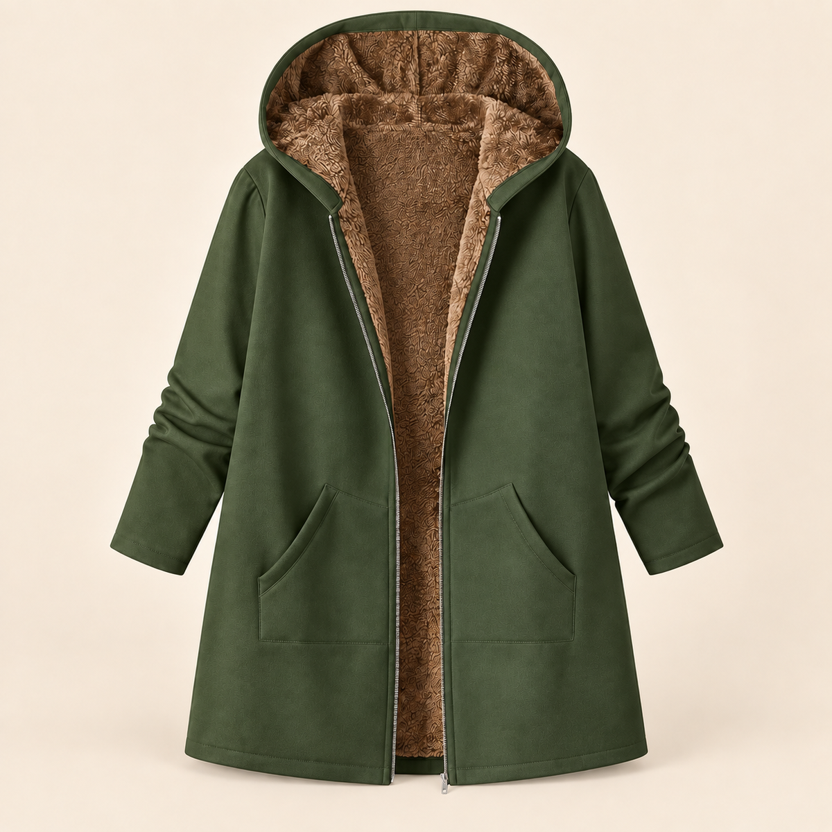 Evelyn™ | Manteau à capuche douillet en sherpa