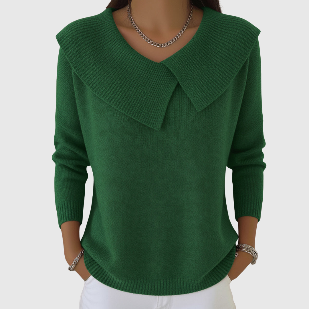 Pull confortable Danoir Paris Aerie, en tissu doux, porté par un mannequin, couleur neutre, style décontracté et moderne.