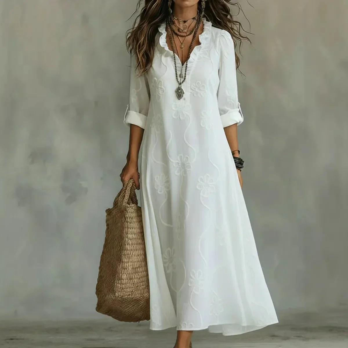 Sienna | Robe d'Été Florale Qui Camoufle le Corps