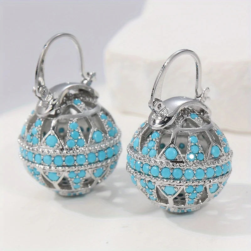 Boucles d'oreilles mandala turquoise doré