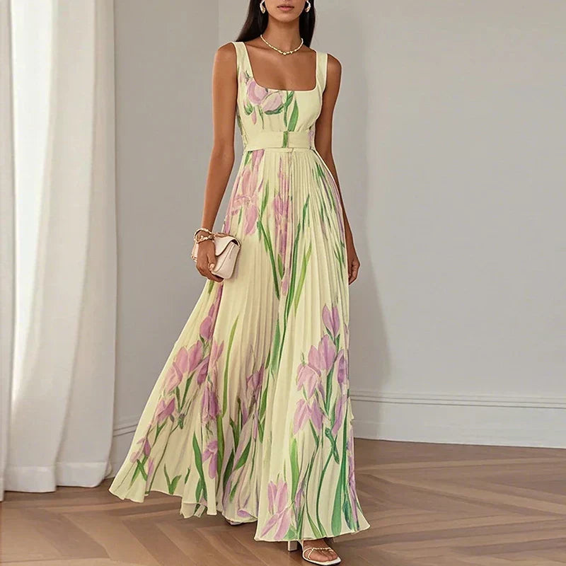 Oriah | Robe longue évasée à fleurs