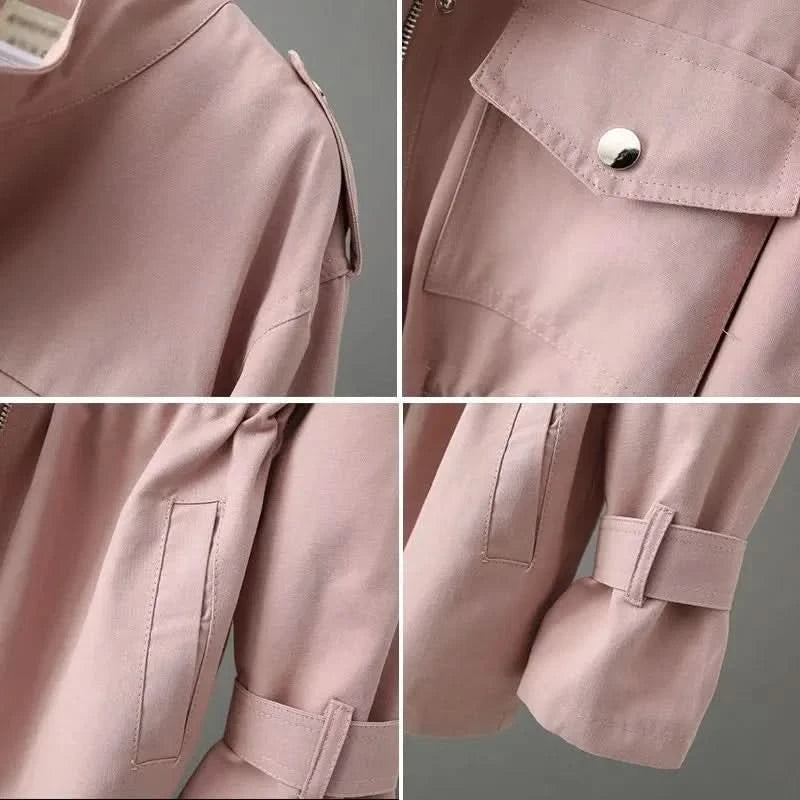 Veste utility d'automne Eleanor de Danoir Paris, coupe décontractée, tissu imperméable, couleurs neutres, détails fonctionnels.