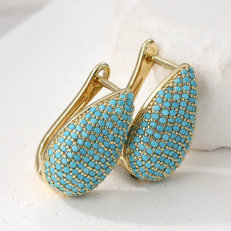 Boucles d'oreilles larmes turquoise