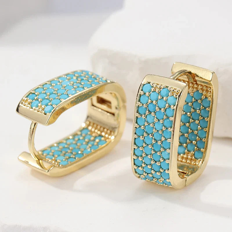 Créoles Turquoise Crush Dorées