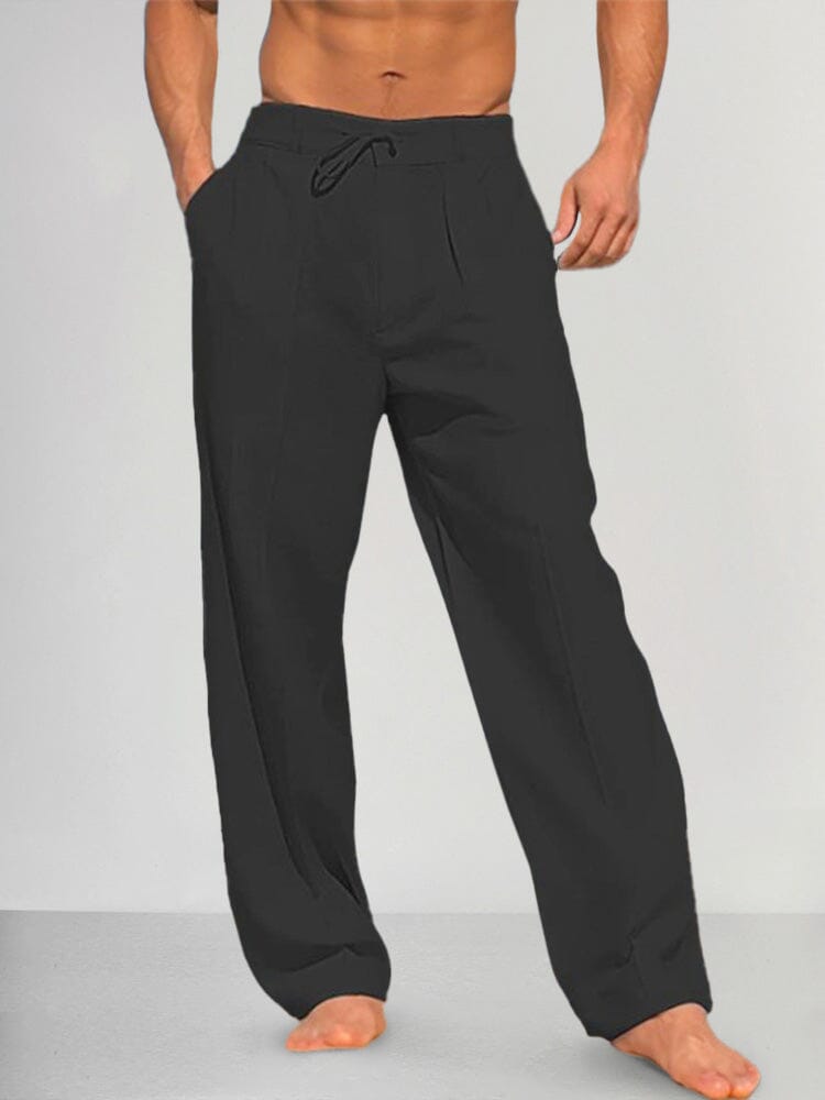 Torino - Pantalons Droits en Coton et Lin