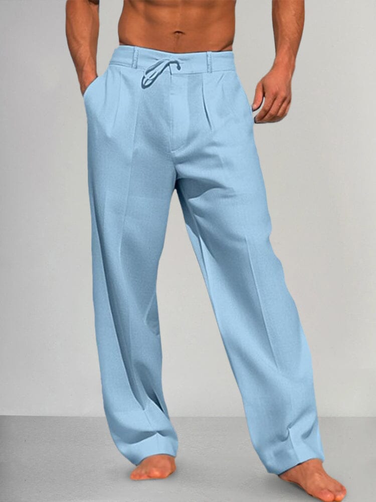 Torino - Pantalons Droits en Coton et Lin