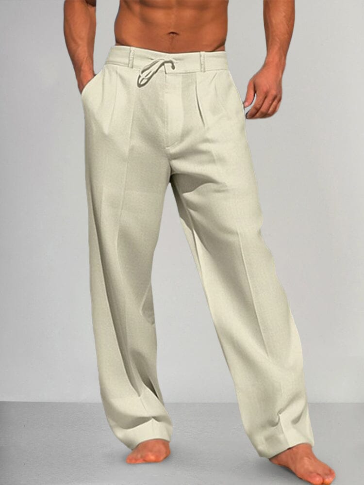 Torino - Pantalons Droits en Coton et Lin