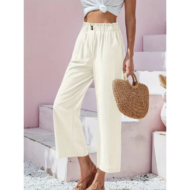 Soléa – Pantalon d'été Lin-Coton