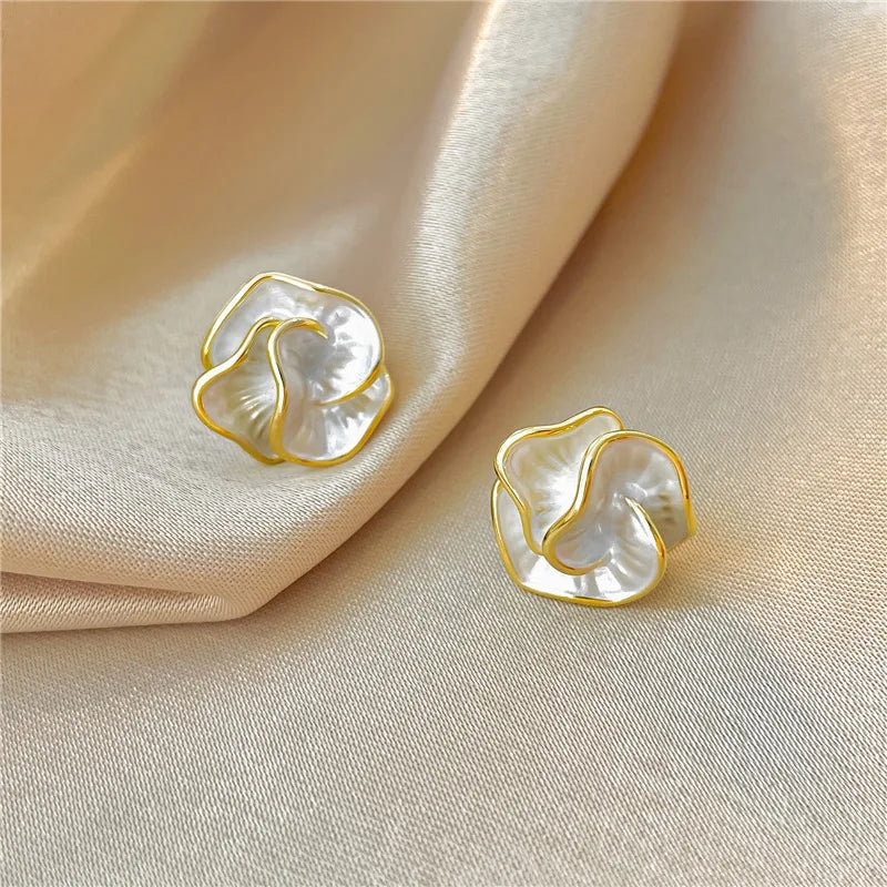 Boucles d'oreilles fleur perle