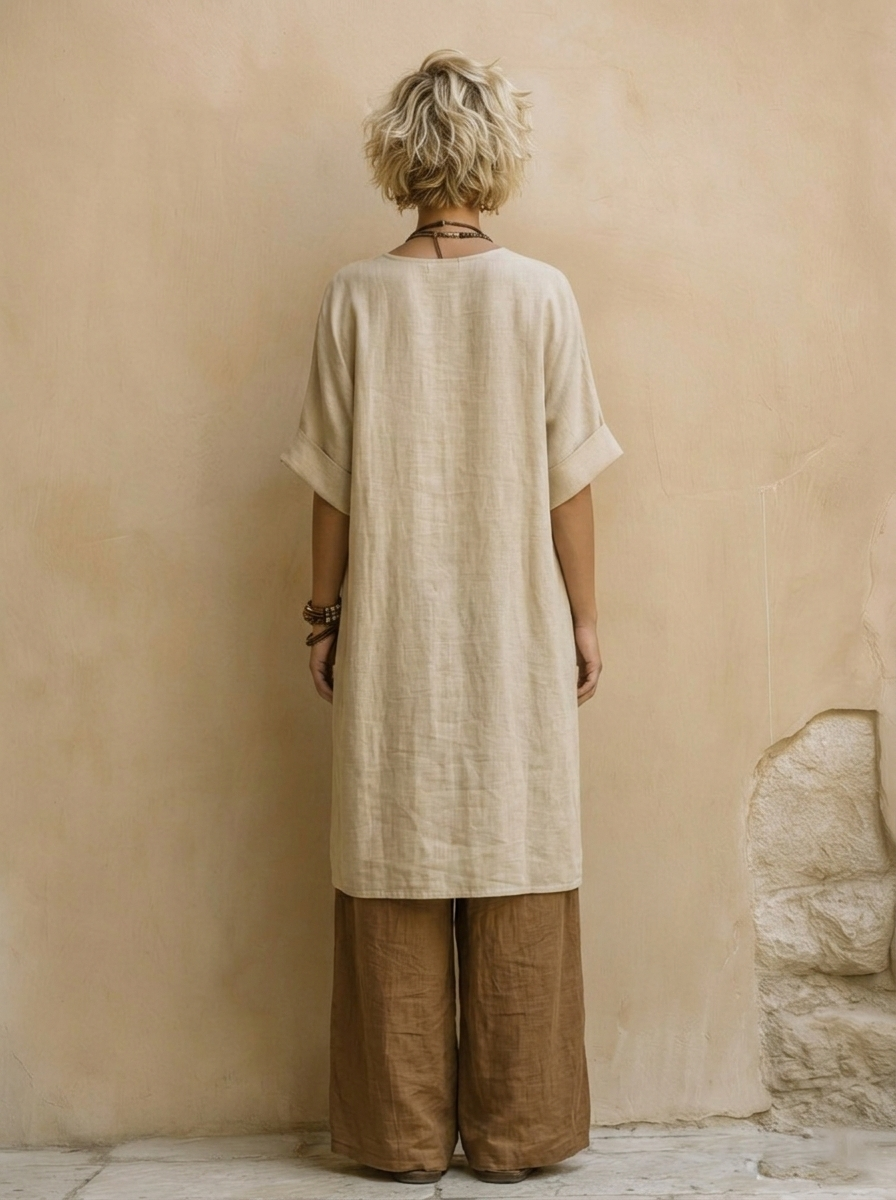 Ensemble d'été Suzanne Boho de Danoir Paris avec top et jupe légers, parfaits pour les journées chaudes.