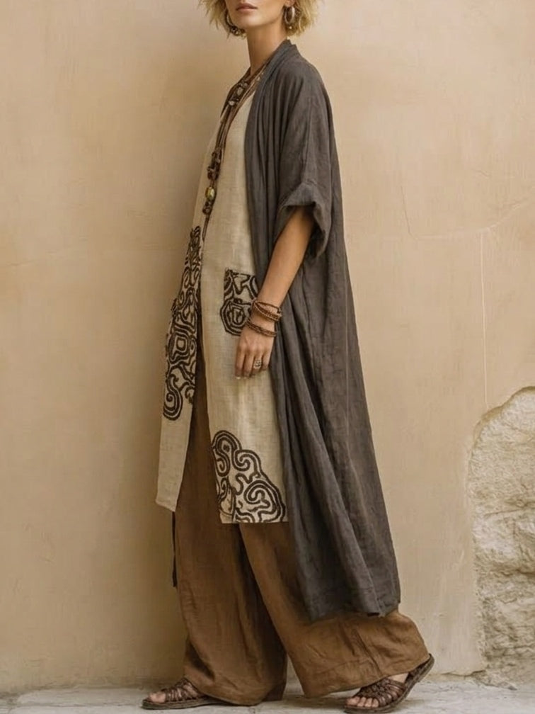 Ensemble d'été boho Suzanne de Danoir Paris, vêtement léger et décontracté pour les journées chaudes.