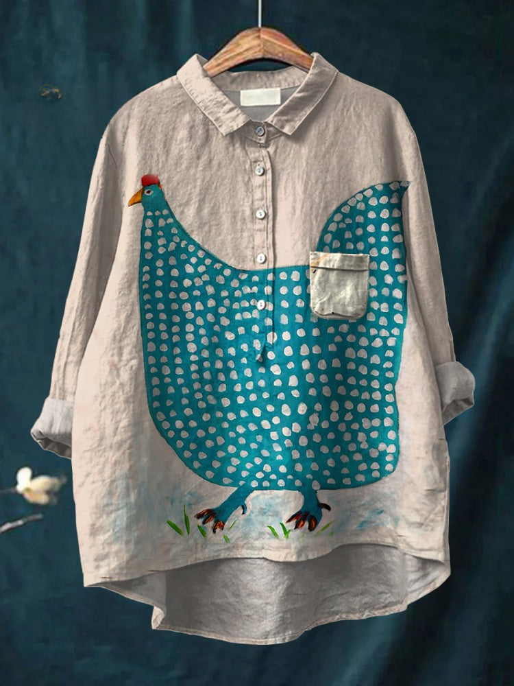 Henrietta | Chemise poule à pois ludique