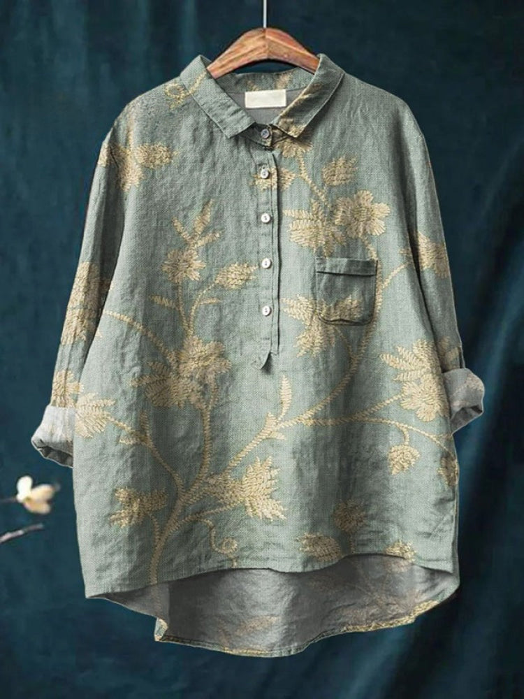 Lina | Chemise brodée de fleurs éclatantes