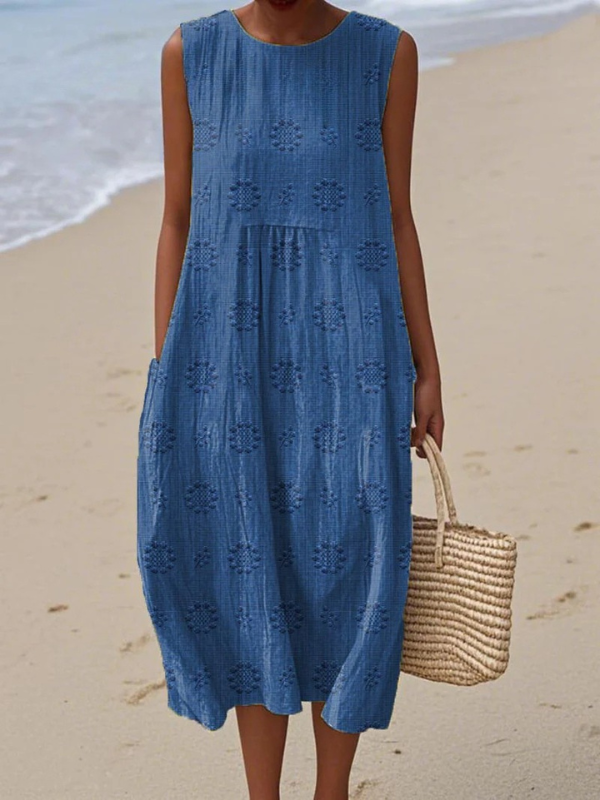 Lucille | Robe Midi Broderie Rose