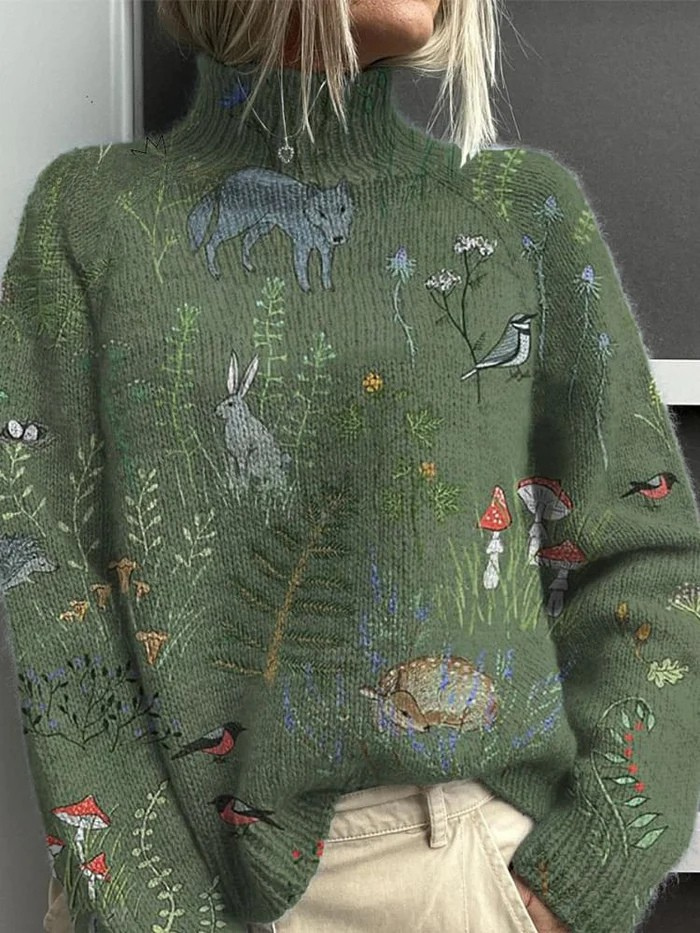 Pull confortable Danoir Paris Emyrae en maille douce, avec col rond et manches longues, porté sur un mannequin.