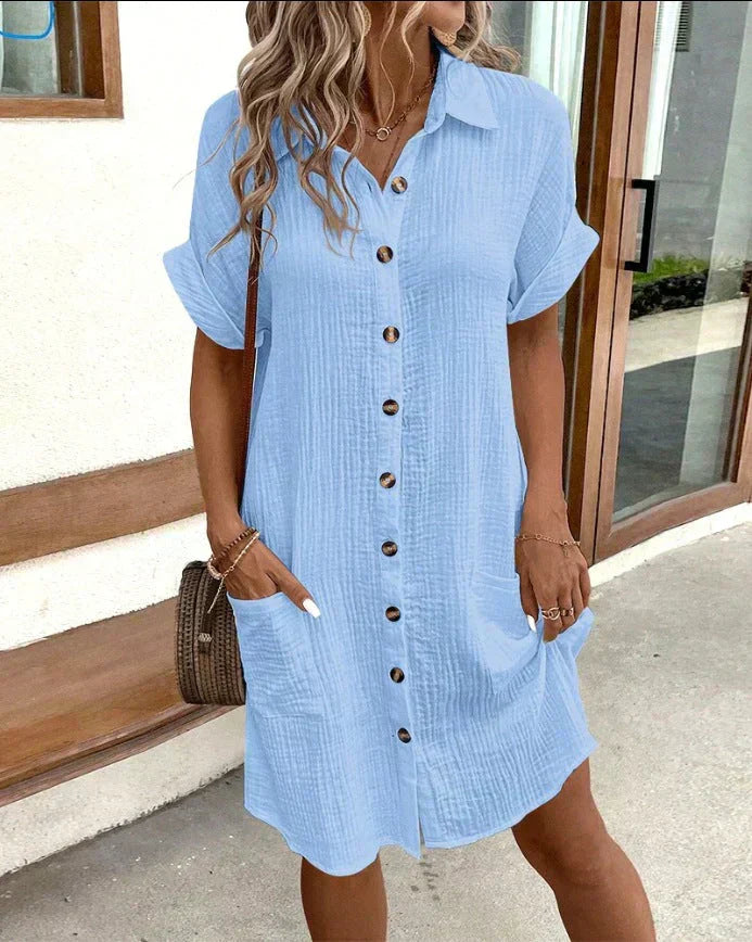 Dunya - Robe polo ceinturée élégante