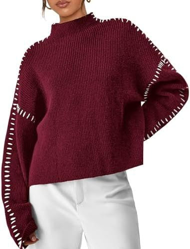 Pull d'automne Danoir Paris Nia, confortable, en maille douce, porté sur mannequin avec col rond et manches longues.