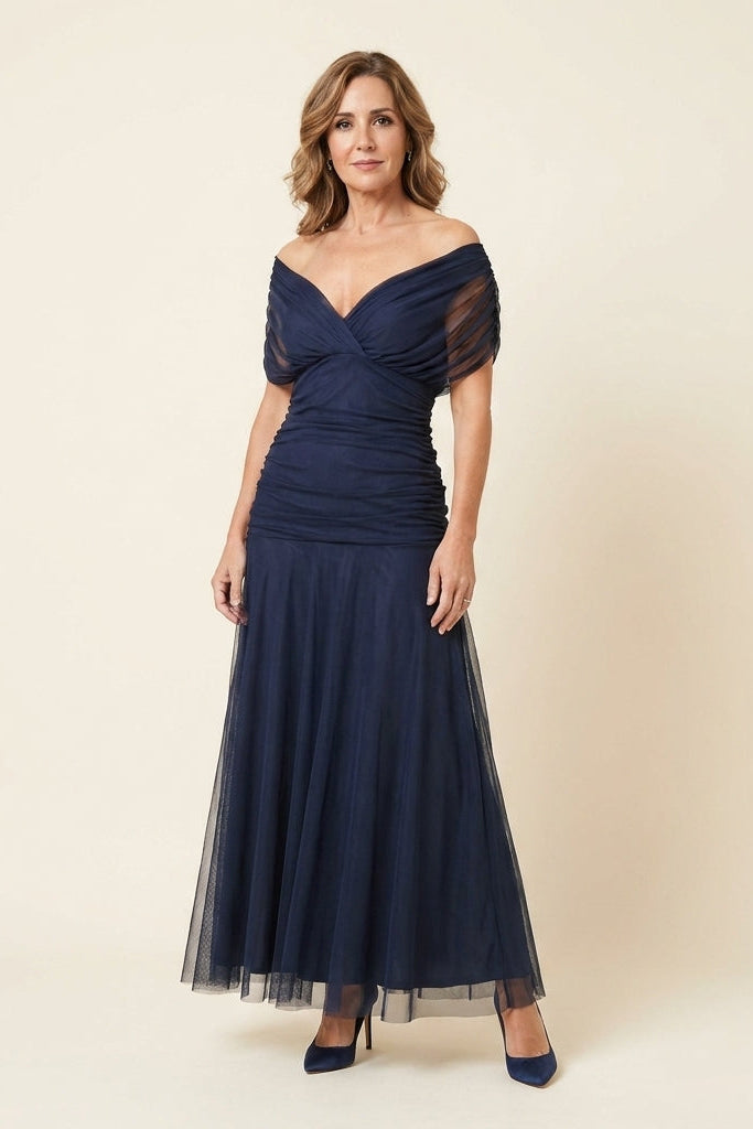 Carlota™ | Robe longue drapée en tulle