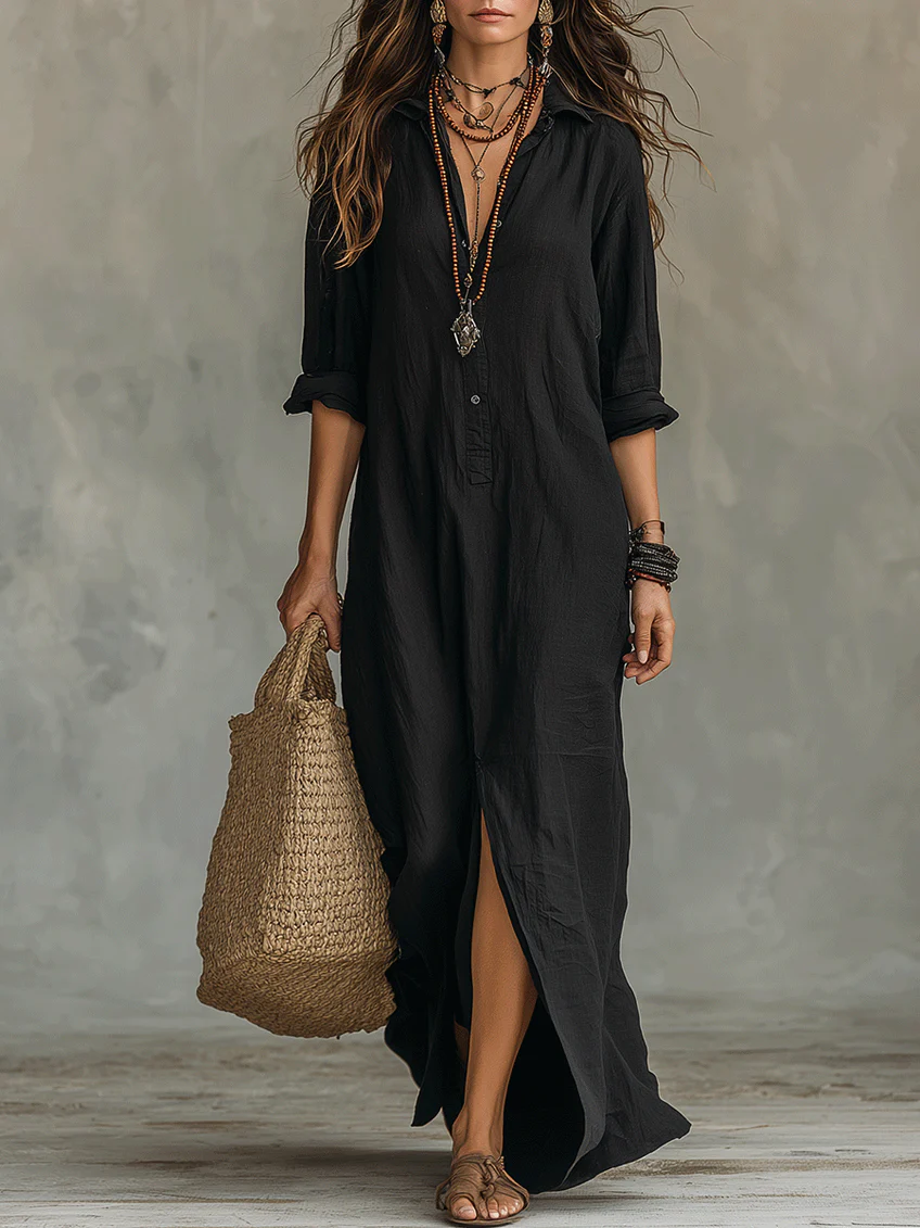 Soline | Robe longue boutonnée